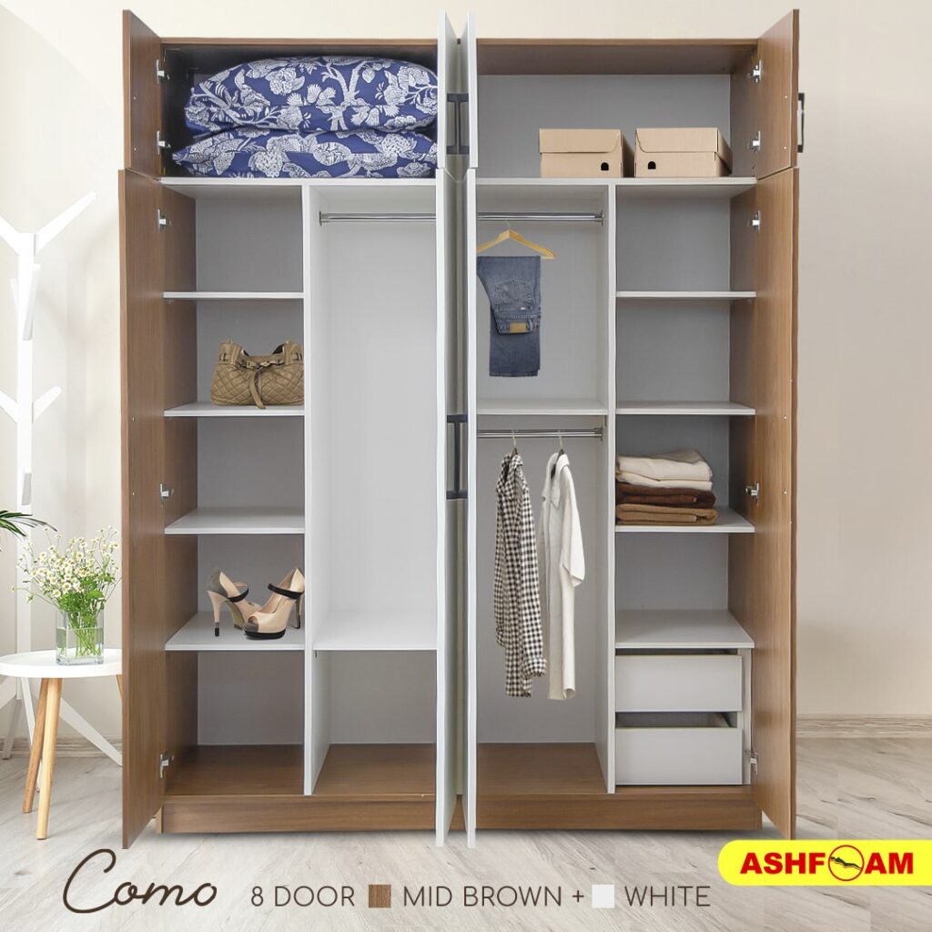 Como 8 Door Wardrobe Ashfoam